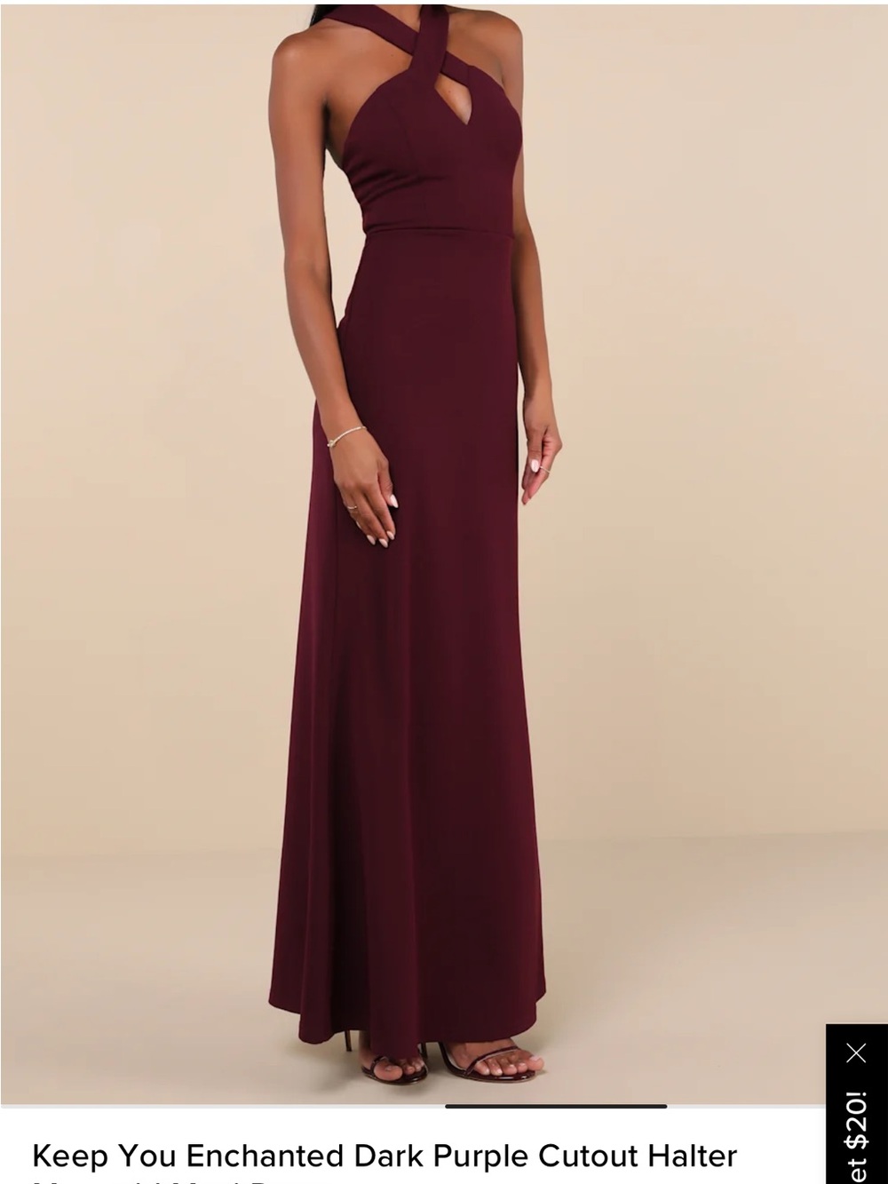 Lulu's Wine Cross-Front Maxi Dress